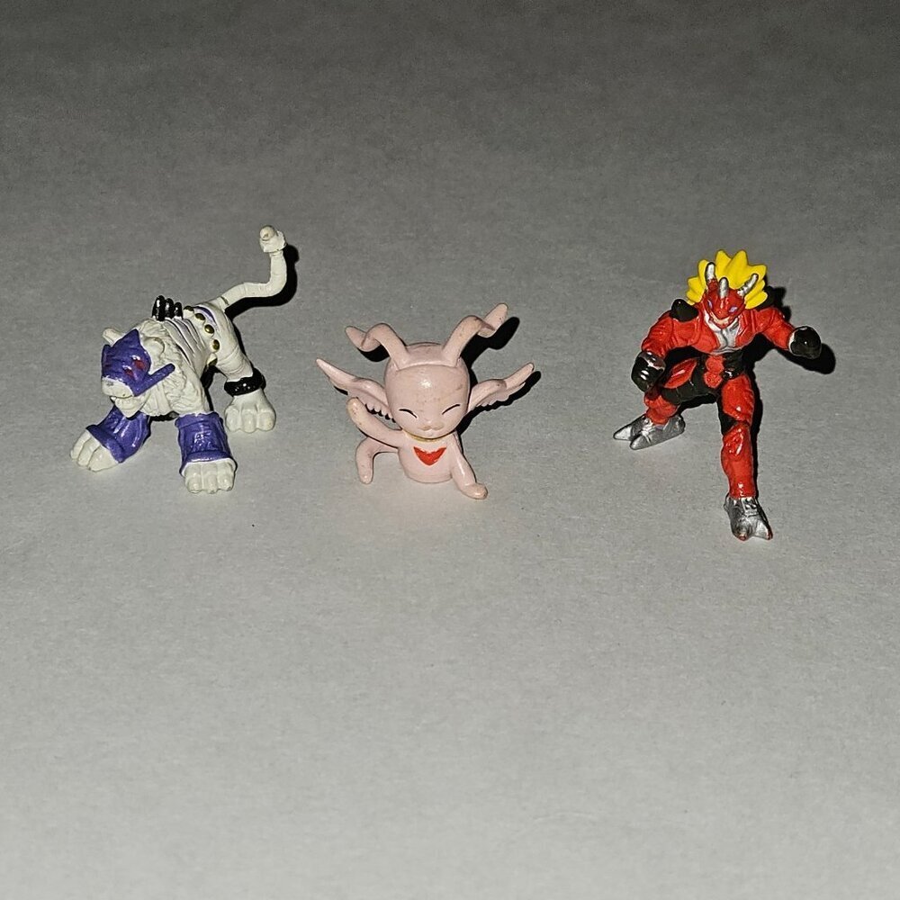 3 VTG Digimon Digital Monsters Figures Lot MINI Agunimon MarineAngemon Baihumon